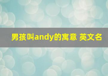 男孩叫andy的寓意 英文名